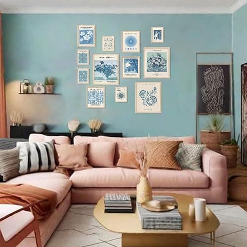 Aroutde Light Blue Wall Art Matisse Modern Wall Decor Coquette Aesthetic Blue Pictures Canvas Gallery Prints For Living Room Bedroon Dorm Set of 12 (Unframed) thumbnail 6