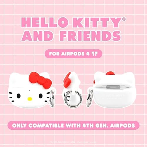 iFace Sanrio Case Compatible with AirPods 4th gen [Hello Kitty and Friends] - Cute Silicone Protective Cover [Carabiner Clip Included] [Wireless Charging Compatible] – Hello Kitty thumbnail 2