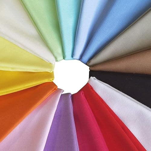 Mililanyo 16pcs 18 x 22 inches Cotton Fabric Premium Solid Precut Fabric Pure Quilting Fat Quarter Bundles Patchwork for Sewing DIY Craft thumbnail 3