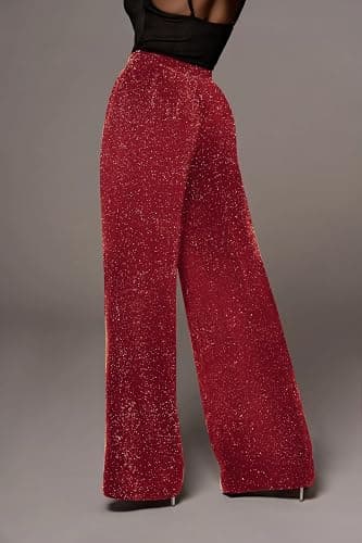 GUOLEZEEV Women High Elastic Waist Wide Leg Palazzo Pants Casual Loose Long Pant Trouser thumbnail 3