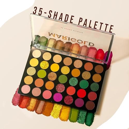 Profusion Cosmetics Marigold 35 Shade Eyeshadow Palette – Multicolor Blendable Natural Shades in Matte, Shimmer, and Glitter Finishes, Long-Wear Formula, Vegan & Cruelty-Free Makeup thumbnail 9