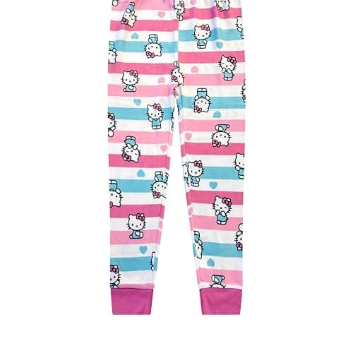 Hello Kitty Girls 4 Piece Pajama Set - Tight Fit Soft Short Sleeve Shirt, Shorts & Pants - Kids Sleepwear - Official License thumbnail 6