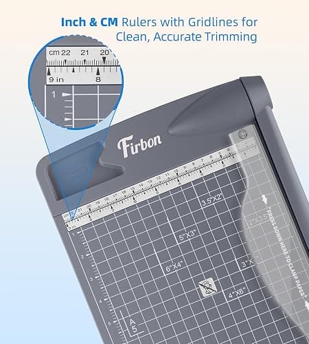Firbon 12" Guillotine Paper Cutter, Heavy Duty 12-Sheet Capacity Trimmer for Cardstock, Photos, Scrapbooking, Office, Classroom, Studio (Gray) thumbnail 4