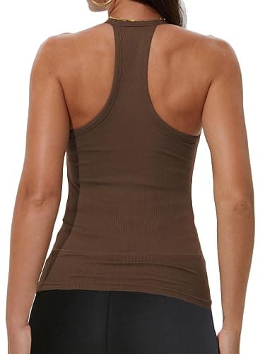iGENJUN Workout Tops for Women Racerback Basic Tank Summer 2026 Camisole V Neck Slim Fit Ribbed Sleeveless thumbnail 2