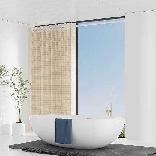 WELDUN Extendable Shower Curtain Rod, Curtain Tension Pole 48-118CM, No Drill Telescopic Curtain Pole, Adjustable Strong Shower Rail for Bathroom Bedroom Window Closet, White thumbnail 7