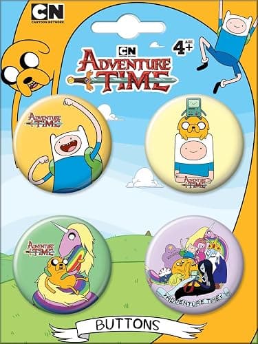 Ata-Boy Adventure Time Set of Four 1.25 Inch Collectible Buttons - Image 1