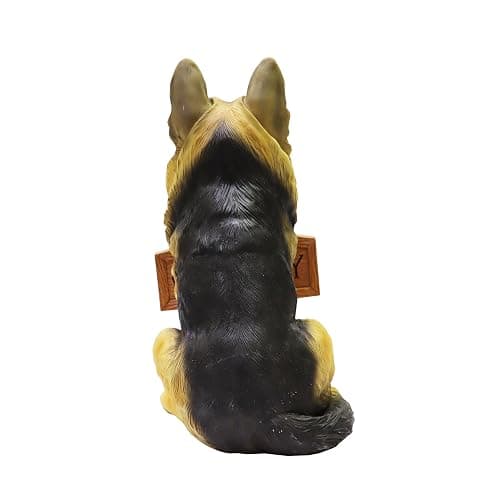 Nature's Mark German Sheperd Dog Puppy Statue with Reversible Welcome Sign and Go Away Sign Resin Garden Decor 12" H thumbnail 5