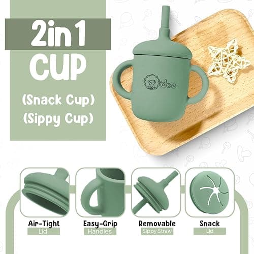 O'doe™ Baby Weaning Set – 15 Pcs Silicone Baby Feeding Set with Suction Plate, Bowl, Bib, Sippy Cup, Fruit Feeder & Freezer Tray – Baby Plates and Bowls Set for 3M+ | BPA-Free Baby Dishes & Utensils thumbnail 8