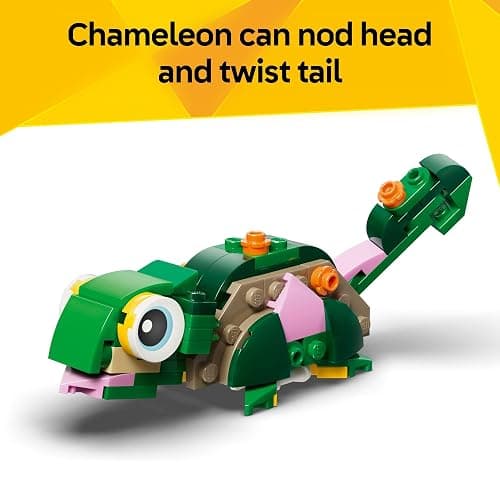 LEGO Creator 3 in 1 Turtle with a Water Lily Flower Building Toy for Girls & Boys - Kids Build a Chameleon, Frog, or Turtle Toy Figure - Gift Idea for Animal Lovers, Ages 7+ - 31377 thumbnail 5