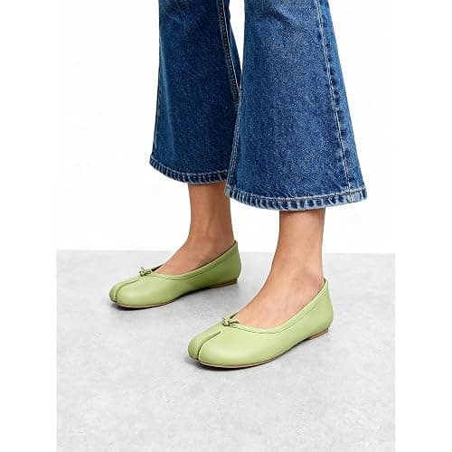 POYOIOR Tabi Shoes Women Split Toe Shoes Wide Width Ballet Flats Comfort Casual Work Shoes for Women Office thumbnail 2