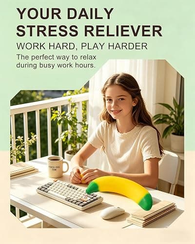 Giant Banana Squishy Toy, Soft Big Decompression Toy for Stress Relief and Enhancement for Work School thumbnail 4