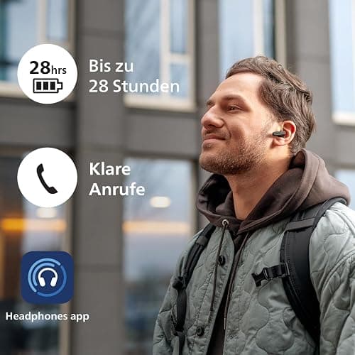 Philips TAT2139BK/00 True Wireless In Ear Bluetooth Headphones - Small Buds. Great Value Natural Sound. Dynamic bass, Pocket-Sized Charging case, Clear Calls - Black thumbnail 5