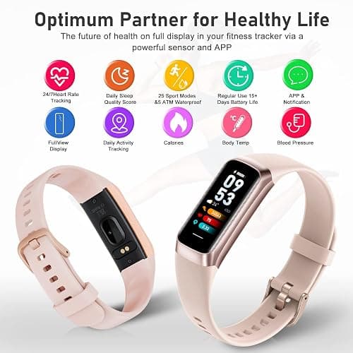 Fitness Tracker with Step Counter/Calories/Stopwatch, Activity Tracker, Health Tracker with Heart Rate Monitor, Sleep Tracker,1.10''AMOLED Touch Color Screen, Pedometer Watch for Women Men thumbnail 5