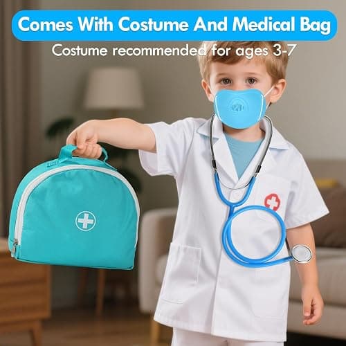 Lehoo Castle Kids Doctors Set, Pretend Doctor Kit Toys Medical Playset, Wooden Play Toys, Educational Toys for 3 Year Old Boys thumbnail 5