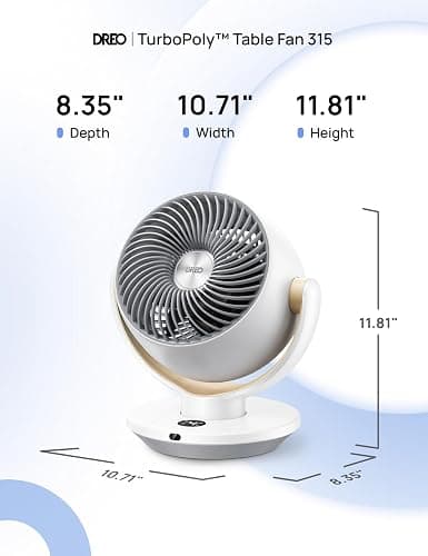 DREO Fan for Bedroom, Desk Air Circulator Fans with Remote, 11 Inch Table Fan for Whole Room, 65ft Powerful Airflow, 120° Vertical Manual and 90° Oscillating, 4 Speeds, 8H Timer, 25dB Quiet, Home thumbnail 2