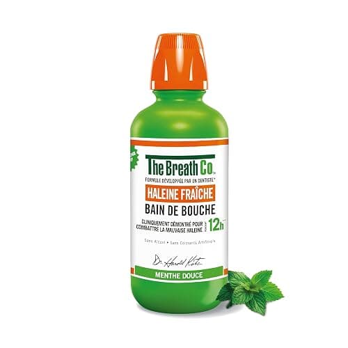 The Breath Co - Bain de Bouche Sans Alcool - Formule développée par un dentiste - Haleine Fraîche pendant 12 heures* - Menthe Douce, 500ml - Image 1