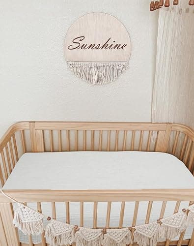 Mini Crib Sheets for Baby Boy Girl 2 Pack, Neutral Mini Crib Mattress Sheet 24" x 38", Muslin Nursery Bedding Soft and Breathable Comfort (White & White) thumbnail 6