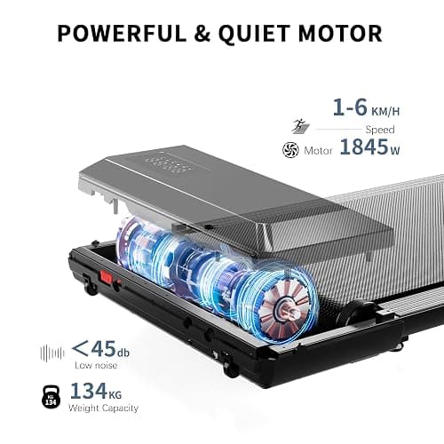 Superun Walking Pad Raceable 2.5HP APP Control Under Desk Treadmill 136KG Capacity Portable Walking Machine for Home with Training Courses and Multi-Runner Races thumbnail 5