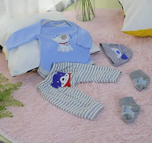 MAIHAO Reborn Baby Doll Clothes for 17-22 Inch Newborn Baby Dolls Clothing Boy Outfit Accessories【Puppy Pattern 4pcs Set 】 thumbnail 2