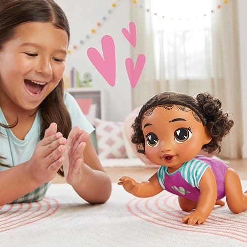 Baby Alive Crawl 'n Play Tilly Tinker Electronic Crawling Baby Doll Set, Black Hair, Kids Toys for Girls & Boys 3 Years & Up, 10.75 Inches thumbnail 9
