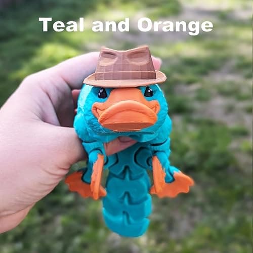 3D Printed Articulated Platypus, Flexible Dynamic Animals Toys,Easter Basket Stuffers Prefilled Easter Egg Fillers, Adults Fidget Toys for Autism ADHD (Small-6Inch) thumbnail 3