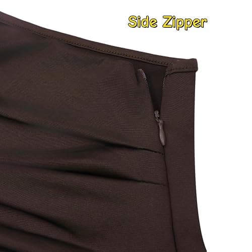 RARITYUS Women’s Elegant One Shoulder Maxi Dress Satin Ruched Bodycon Wedding Guest Dress Flowy Cocktail Evening Dresses thumbnail 6