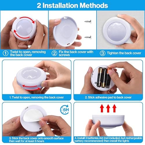 Under Cabinet Lights RGB Wireless Lights LED Closet Lights Night 3000K Dimmable 3pc Cadrim 13 Colors Changing Remote Control Brightness Adjustable Timer Battery Powered Light Kitchen Wardrobe Cupboard thumbnail 6