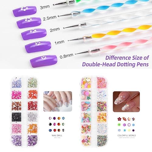 DouborQ Acrylic Nail Kit with Electric Nail Drill U V Nail Lamp Nail Art Tools Starter Set Acrylic Nail Art Supplies for Beginner with Everything (-27) thumbnail 3