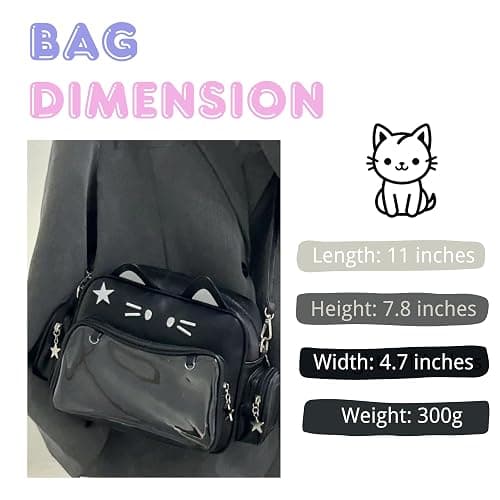 semmoi Ita Bag Kawaii Cat Backpack with Adjustable Straps, Large Capacity, Ideal for Daily Use, Cute Bag (Beige) thumbnail 5