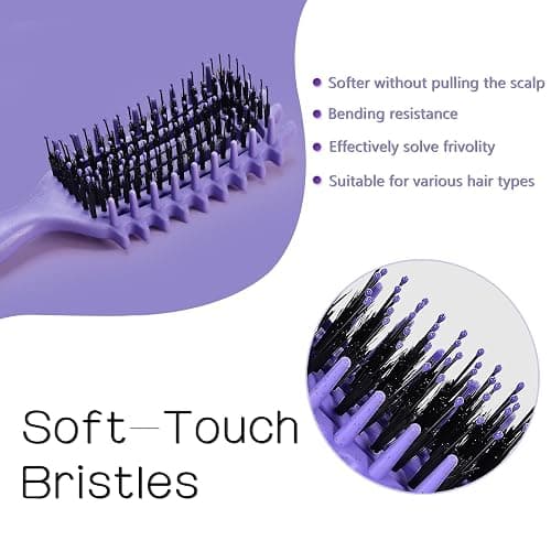 Curly Hair Brush,Curl Defining Brush for Effortlessly Defined Curls & Waves,Vented Hair Brush for Wet & Dry Hair,Women and Men,Reduces Frizz (Purple) thumbnail 3
