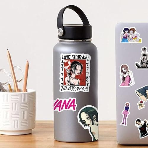 50PCS Anime Nana Sticker Set, Waterproof Vinyl Decals, Anime Character Collection for Laptop, Water Bottle Gifts Birthday Decorations (Gray) thumbnail 7
