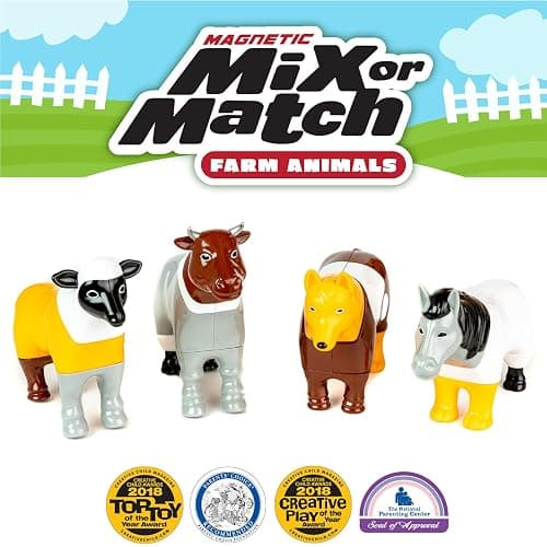 Magnetic Mix or Match Farm Animals Toy Play Set, 16 Pieces thumbnail 3