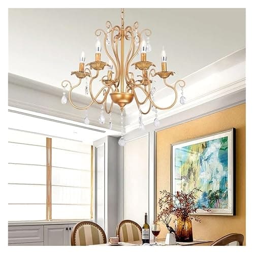 Retro Industrial Loft Chandelier Light Gold Lamp Europe Wrought Iron Lamps Compatible with Living Room Restaurant,Chandelier thumbnail 3