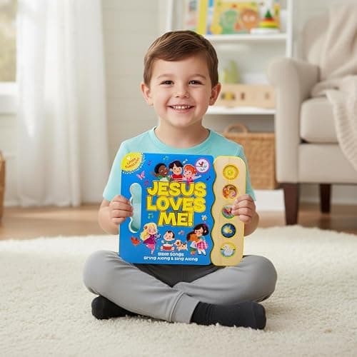 Jesus Loves Me 5-Button Songbook - Perfect Gift for Easter Baskets, Christmas, Birthdays, Baptisms, and More (Little Sunbeams) thumbnail 9