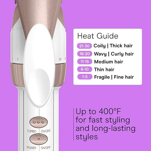 Conair Double Ceramic 1-Inch Curling Iron, 1-Inch Barrel Creates Classic Curls, Hair Curler for Use on Short, Medium, & Long Hair, White/Rose Gold thumbnail 6
