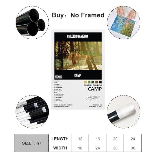CHAUE Childish Poster Gambino Camp Album Cover Poster for Bedroom Aesthetic Canvas Art Wall Decor 12x18inch(30x45cm) thumbnail 2
