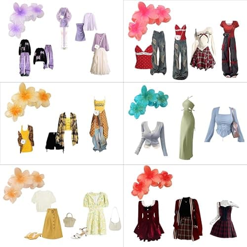 WUBAYI 6 Pcs Flower Hair Clip, Nonslip Flower Claw Clips Strong Hold Hawaiian Claw Clip for Medium Thick Hair Hair Claw Clips for Women and Girls thumbnail 6