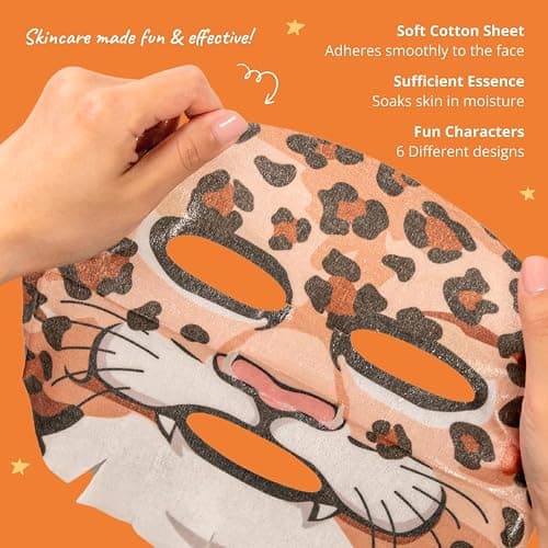 Epielle Character Face Mask Mystical Safari 6 Pack, Fun & Effective Korean Skin Care, Spa Party Favors, Stocking Stuffers, Birthday Gifts for Women, Thanksgiving Essentials thumbnail 6