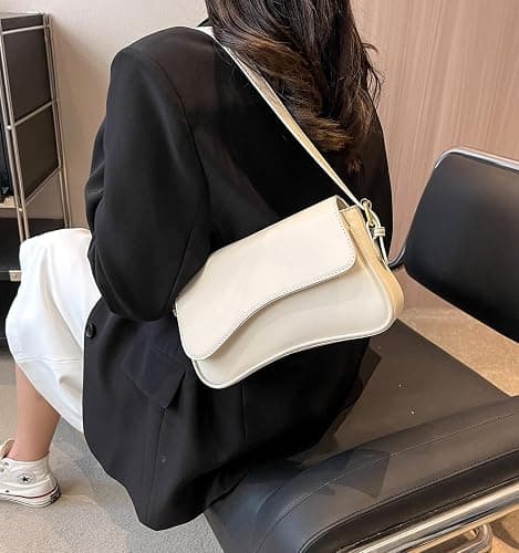 Shoulder Bag for Women Y2K Trendy Purse Vegan Leather Hobo Handbags Clutch Saddle Bag with 2 Removable Strap thumbnail 7