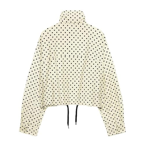 JoinQueen Women Polka Dot Jacket Stand Collar Cropped Jackets Zip Up Coat Casual Fashion Coat Fall Spring Jacket with Pockets thumbnail 4