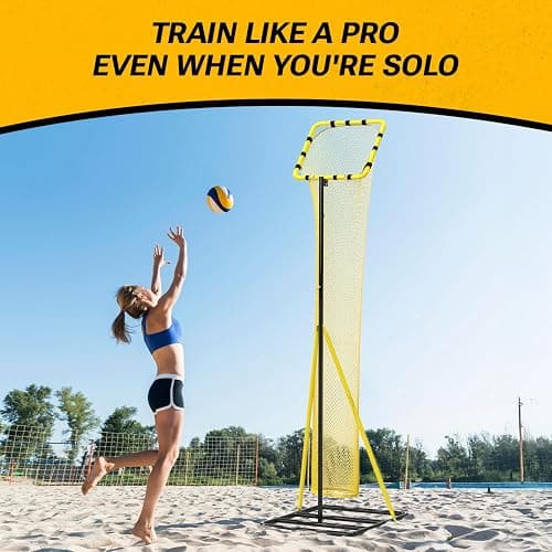Dimples Excel 10.5 FT Adjustable Volleyball Setter Training Net with 3 Height Levels and 5 Ball Return Angles (70°–180°), Includes Volleyball, Pump, Carry Bag & Sandbags for Indoor/Outdoor Practice thumbnail 5