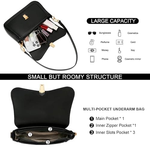 KKXIU Small Shoulder Bag for Women Cute Purses Mini Hobo Handbag Trendy Clutch Purse thumbnail 4