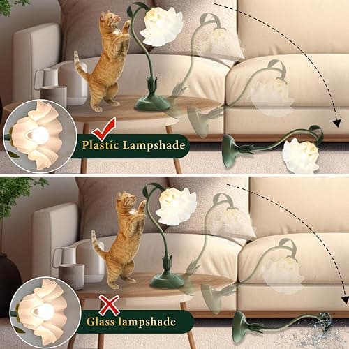 Flower Table Lamp, Bedside Vintage Flower Lamp Cute Room Decor, 3 Colors Temperature Kawaii Bedside Lamp for Bedroom Living Room Reading Ambient Lighting Desk Lamps Home Decoration Christmas gifts thumbnail 7