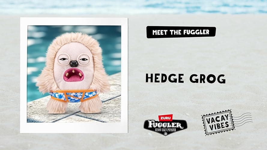 Fuggler Vacay Vibes by ZURU, Funny Ugly Monster, Plush, Collectible, Toy (Hedge Grog - Cream) thumbnail 6