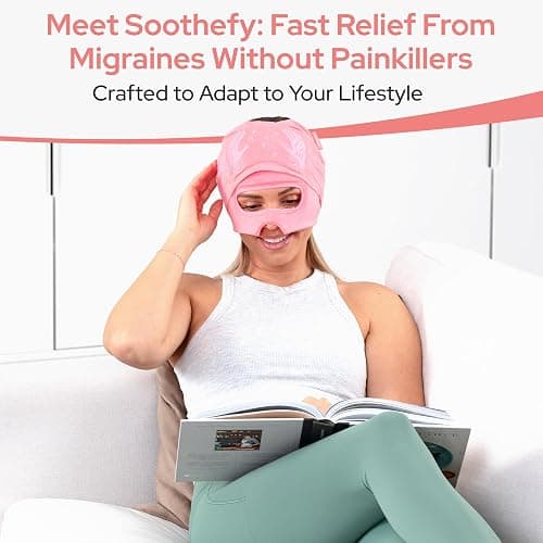 Migraine Relief Cap with Eye Holes - Upgraded 360° Cooling Gel Headache Relief Hat - Ice Mask for Hangover, Stress, Tension - Still Function & Watch TV - Gifts for Women Men - FSA Eligible HSA thumbnail 2