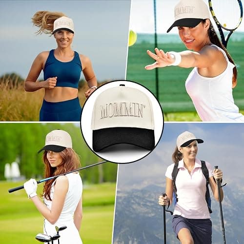 Abdkw Womens Trucker Hat - with Mommin Embroidery Ponytail Fit - Mothers Day Great Gifts for Mom Wife Stepmom thumbnail 9