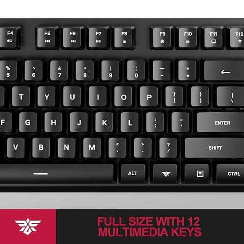 NPET K10V1 Wired Computer Keyboard, Plug & Play Full-Size with 12 Multimedia Keys, Spill-Resistant Design, 6.2ft USB Cable, for PC/Laptop (Black) thumbnail 8