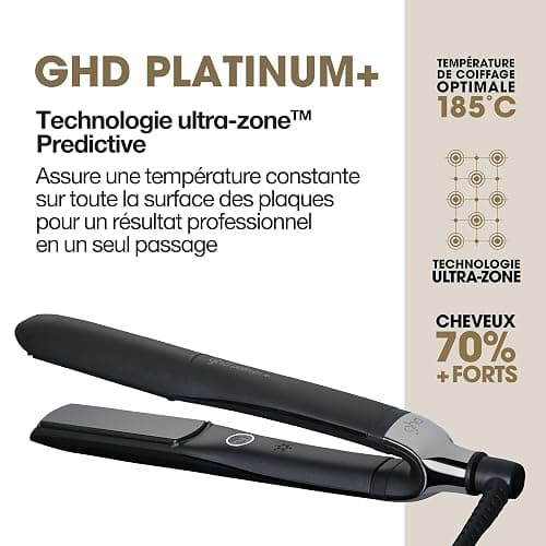 ghd - Lisseur cheveux ghd Platinum+ - Fer à lisser professionnel - Lisse en un passage sans chaleur extrême, 75% plus brillants, 70% plus forts - Lisseur boucleur idéal cheveux colorés/abîmés thumbnail 3