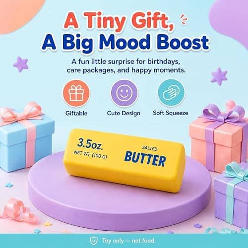 Butter Squishy, Soft Rising Squeeze Toys, Butter Stick Squishy Fidget Toys and Stress Balls Squishies for Office Desk Toys, Party Favors & Birthday Gifts. thumbnail 4