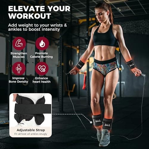 BAGAIL Ankle Wrist Weights for Women & Men, One Pair of 1/2/4/6/8/10 LBS Wearable Leg Arm Weights with Sleek Design & Secure Fit for Walking, Running, Pilates, Home Fitness & Physical Therapy thumbnail 4